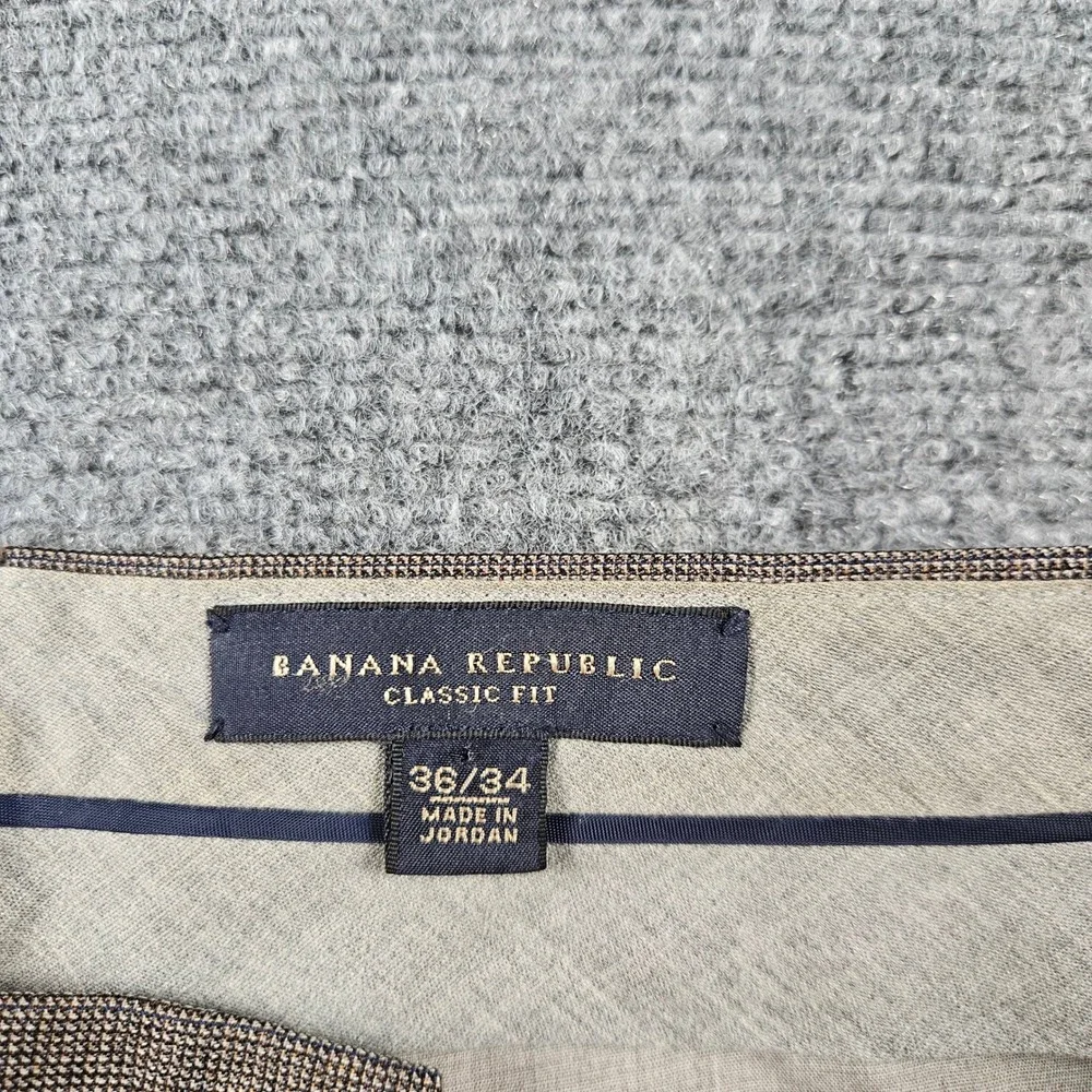 Banana Republic Mens 36 Brown 100% Wool Classic Fit Dress Pants Trousers